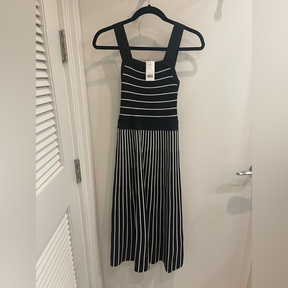 New Banana Republic black and white striped dress with tags